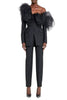 Alexander McQueen Black Tulle Ruffle Poof Shoulder Suit Blazer