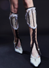 Aniye Records Sheer Black Tan White Lace Bow Tight Stockings