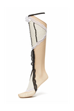Aniye Records Sheer Black Tan White Lace Bow Tight Stockings