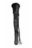 Aniye Records Black Sheer Lace Drape String Thigh High Stockings
