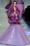 Christian Dior  x Galliano Purple Leopard Print Lace Slip Dress FW2004