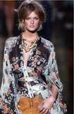 Roberto Cavalli Silk Green Pink Black Multicolor Floral Print Wrap Skirt SS2003