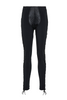 Jean Paul Gaultier Black Satin Patch Lace Up Legging Pants