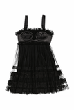 Burberry Black Seer Ruffle Tulle Bustier Dress