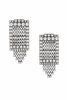 Balenciaga Silver Crystal Geometric Art Deco Chandelier Earrings