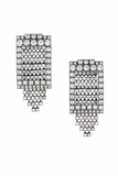 Balenciaga Silver Crystal Geometric Art Deco Chandelier Earrings