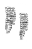 Balenciaga Silver Crystal Geometric Art Deco Chandelier Earrings
