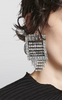 Balenciaga Silver Crystal Geometric Art Deco Chandelier Earrings