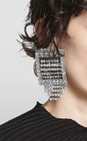 Balenciaga Silver Crystal Geometric Art Deco Chandelier Earrings
