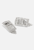 Balenciaga Silver Crystal Geometric Art Deco Chandelier Earrings