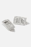 Balenciaga Silver Crystal Geometric Art Deco Chandelier Earrings