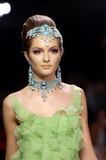 Christian Dior Blue Gemstone Beaded Multi Strap Teardrop Pendant Choker Necklace Resort 2008