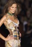 Roberto Cavalli Blue Yellow Abstract Versailles Print Corset Top SS2003