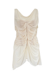 Jean Paul Gaultier Creme Nude Ruched Draped Corset Dress SS2004