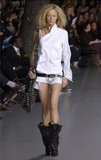 Dolce & Gabbana White Black Pinstripe Asymmetric Button Down Shirt SS2003