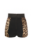 Dolce & Gabbana Black Brown Leopard Print Mini Shorts