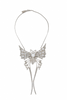 Roberto Cavalli Silver Crystal Rhinestone Butterfly Pendant Necklace