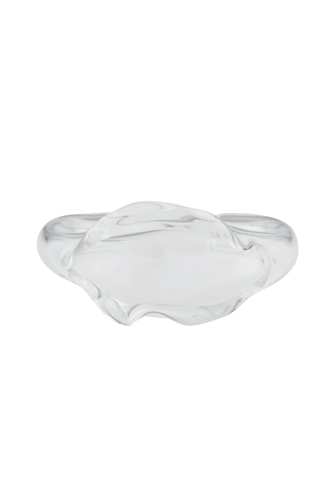 Balenciaga Clear Glass Sculptural Cuff Bracelet