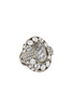 Roberto Cavalli Silver Pavé Crystal Rhinestone Oversized Cocktail Ring