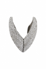 Saint Laurent YSL Silver Pavé Crystal Chevron Cuff Bracelet