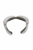 Saint Laurent YSL Silver Pavé Crystal Chevron Cuff Bracelet
