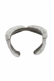 Saint Laurent YSL Silver Pavé Crystal Chevron Cuff Bracelet