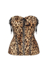 Dolce & Gabbana Brown Black Leopard Print Lace Corset Top