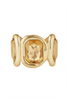 Givenchy Gold Yellow Gemstone Chunky Slip On Cuff Bracelet
