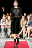 Givenchy Black Velvet Ruffle Sheer Embellished Dress RTW FW2015