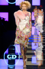 Christian Dior x Galliano White Green Pink Silk Floral Dotted Graphic Print Bustier Top SS2004