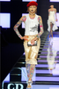 Christian Dior x Galliano Tan Nude Gold Ruched Tail Lace Dress SS2004