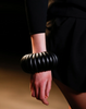 Saint Laurent Black Gold Wooden Segment Oversized Link Bracelet