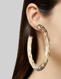 Lanvin Brown Ombre Clear XL Hoop Earrings