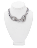 Christian Dior by John Galliano Silver Metal Crystal Pavé Safety Lobster Clasp Chain Logo Bracelet Spring 2003