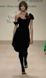 Vivienne Westwood Black One Shoulder Corset Asymmetric Cocktail Dress Gown Gold Label Fall 2000