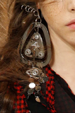 Maison Margiela Gold Industrial Steam Punk Oversized Earrings Runway Fall 2017