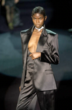 Saint Laurent YSL by Tom Ford Black Oversized Satin Silk Tailored Le Smoking Tuxedo Suit Spring 2001