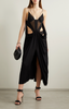 Mugler Black Cut Out Sheer Strap Gown