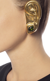 Gucci Gold Ear Set Right Side Has Gold Hoop Schiaparelli Style Earrings
