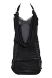 Christian Dior by John Galliano Black Silk Slip Lace Up Corset Halter Dress