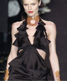YSL Saint Laurent by Tom Ford Nude Orange Tobacco Lucite Crystal Choker Necklace Runway Fall 2003
