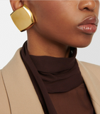 Saint Laurent Gold Oversized Square Earrings