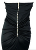 Saint Laurent YSL by Tom Ford Black Silk Jersey Bustier Dress with Gold Hooks 2001