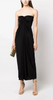 Saint Laurent Black Silk Jersey Stretch Ruched Draped Maxi Skirt