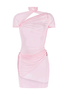 Coperni Pink Sheer Ruched Mini Dress