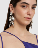 Emilio Pucci Crystal Leaf Earrings with Fish Etching