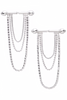 Panconesi Silver Barbell Crystal Fringe Earrings