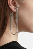 Panconesi Silver Barbell Crystal Fringe Earrings