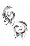 Panconesi Silver Pierced Serpent Swirl Hoop Earrings