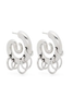 Panconesi Silver Pierced Serpent Swirl Hoop Earrings